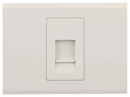 Розетка СВЕТОЗАР "ЭФФЕКТ" телефонная, одинарная, без вставки и рамки, цвет бежевый SV-54417-B купить в Ижевске