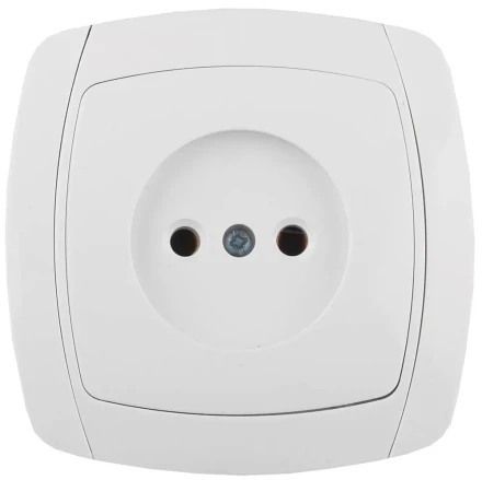 Розетка СВЕТОЗАР &quot;CITY LIGHT&quot; одинарная в сборе, без заземления, цвет белый, 16А/~250В SV-54200-W купить в Ижевске