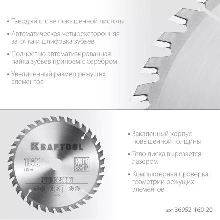 Диск пильный PRECISION, повышенный ресурс 36952-160-20 купить в Ижевске