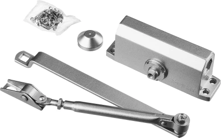 Доводчик дверной STAYER, для дверей массой до 40 кг, цвет серебро 37915-50 купить в Ижевске