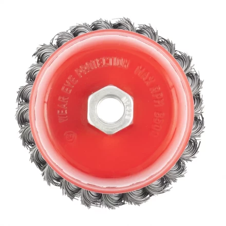 Щетка для УШМ, 150 мм, М14, &quot;чашка&quot;, крученая металлическая проволока  MATRIX 74629 купить в Ижевске