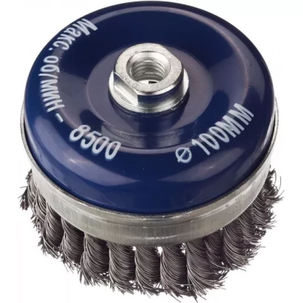 DEXX. Щетка чашечная усиленная для УШМ, жгутированная стальная проволока 0,5мм, 100ммхМ14 35106-100 купить в Ижевске