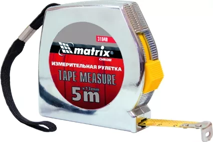Рулетка Chrom 5 м x 13 мм хромированный корпус  MATRIX 31040 купить в Ижевске
