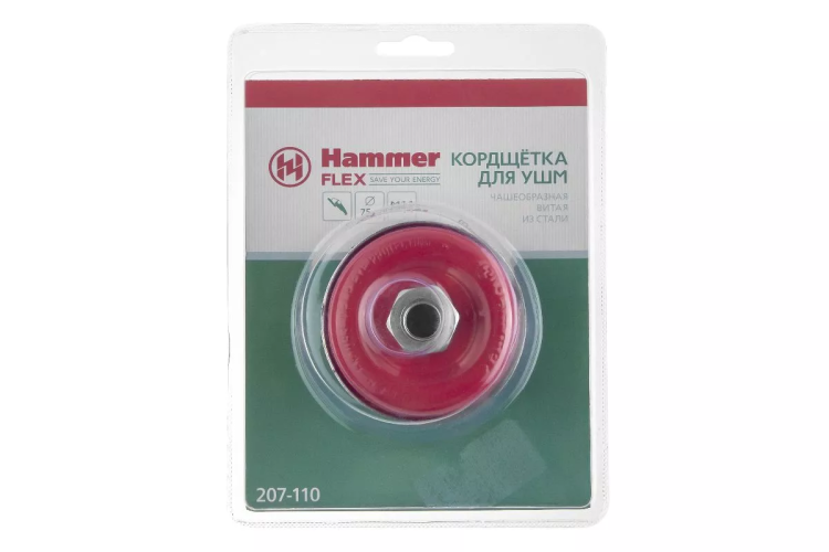 Кордщетка HAMMER чаша 75мм для УШМ витая сталь (207-110) купить в Ижевске