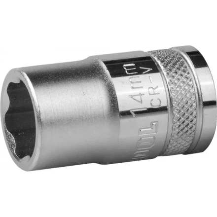 Торцовая головка KRAFTOOL &quot;INDUSTRIE QUALITAT&quot;, Cr-V, SUPER-LOCK, хромосатинированная, 1/2&quot;, 14 мм 27801-14_z01 купить в Ижевске