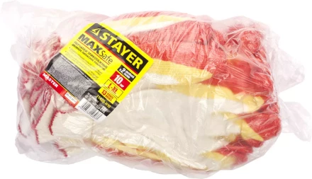 Перчатки STAYER &quot;МASTER&quot; MaxSafe трикотажные, двойная обливная ладонь из латекса, х/б, 13 класс, L-XL, 10 пар 11409-H10 купить в Ижевске