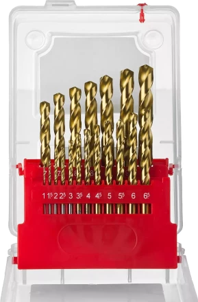 Набор свёрл по металлу с покр. нитрид титана ЗУБР ТИТАН, 29617-H19, в пласт боксе, HSS 1-10мм, 19 шт 29617-H19 купить в Ижевске