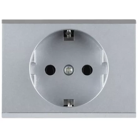 Розетка СВЕТОЗАР "ЭФФЕКТ" с заземлением, одинарная, без вставки и рамки, светло-серый металлик, 16А/~250В SV-54400-SM купить в Ижевске