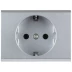 Розетка СВЕТОЗАР "ЭФФЕКТ" с заземлением, одинарная, без вставки и рамки, светло-серый металлик, 16А/~250В SV-54400-SM купить в Ижевске