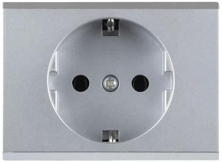 Розетка СВЕТОЗАР "ЭФФЕКТ" с заземлением, одинарная, без вставки и рамки, светло-серый металлик, 16А/~250В SV-54400-SM купить в Ижевске