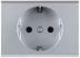 Розетка СВЕТОЗАР "ЭФФЕКТ" с заземлением, одинарная, без вставки и рамки, светло-серый металлик, 16А/~250В SV-54400-SM купить в Ижевске
