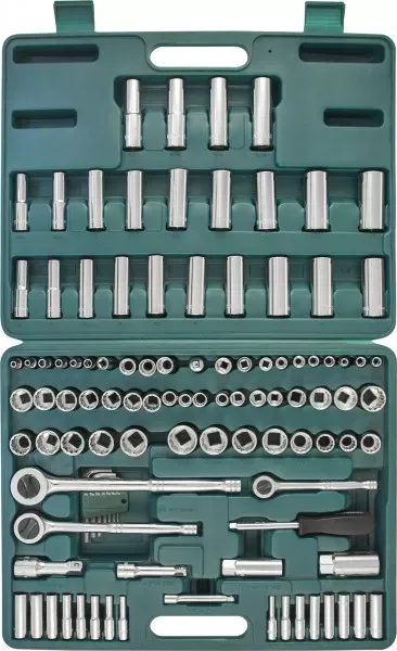 Набор головок торцевых  универсальный 1/2" 1/4" 3/8"DR  5/32-15/16"  4-22мм  ключи угловые 5/64"-1/4"  107предмета  S05Н48107S Jonnesway 48055 купить в Ижевске