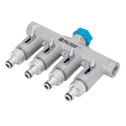 Разветвитель четырёхканальный Palisad 65833, с внутренней резьбой 3/4&quot;, алюминий, LUXE купить в Ижевске