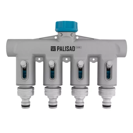 Разветвитель четырёхканальный Palisad 65833, с внутренней резьбой 3/4&quot;, алюминий, LUXE купить в Ижевске