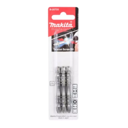 Биты Makita PZ3 65мм 3шт, 2-х сторонние (B-20725) купить в Ижевске