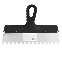 Шпатель из нержавеющей стали 300 мм зуб 10 х 10 мм пластмассовая ручка 85130