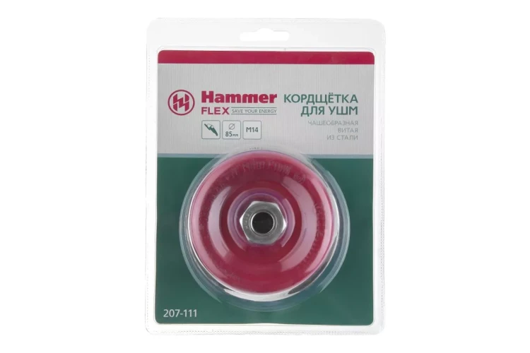 Кордщетка HAMMER чаша 85мм для УШМ витая сталь (207-111) купить в Ижевске