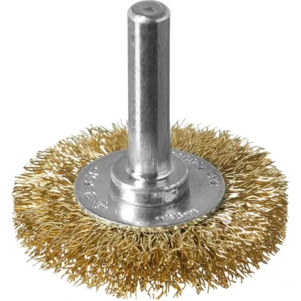 ЗУБР &quot;ПРОФЕССИОНАЛ&quot;. Щетка дисковая для дрели, витая латунированная стальная проволока 0,3мм, 38мм 3520-038_z02 купить в Ижевске