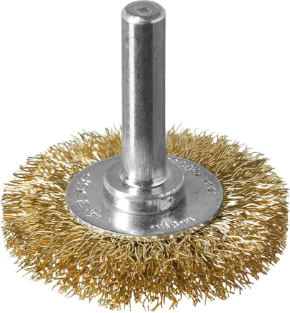 ЗУБР &quot;ПРОФЕССИОНАЛ&quot;. Щетка дисковая для дрели, витая латунированная стальная проволока 0,3мм, 38мм 3520-038_z02 купить в Ижевске