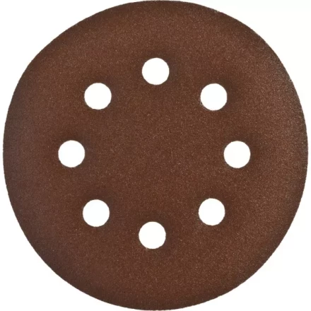 Круг шлифовальный ЗУБР &quot;СТАНДАРТ&quot; из абразивной бумаги на велкро основе, 8 отв., Р180, 125мм, 5шт 35350-125-180 купить в Ижевске