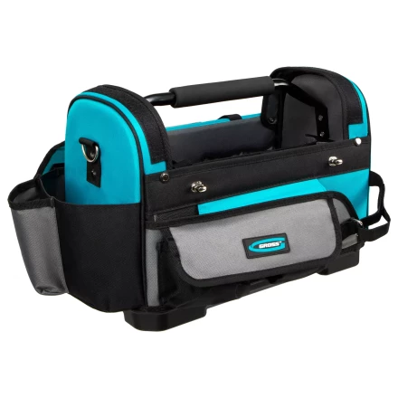 Переноска для инструмента Gross 90274, 400х225х300мм, пластиковое дно, наплечный ремень купить в Ижевске