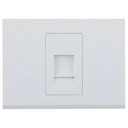 Розетка СВЕТОЗАР &quot;ЭФФЕКТ&quot; телефонная, одинарная, без вставки и рамки, цвет белый SV-54417-W купить в Ижевске