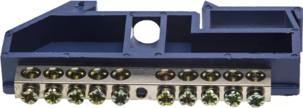 Шина СВЕТОЗАР нулевая на DIN-изоляторе, макс. ток 100А, 5,2мм, 10 полюсов 49807-10 купить в Ижевске