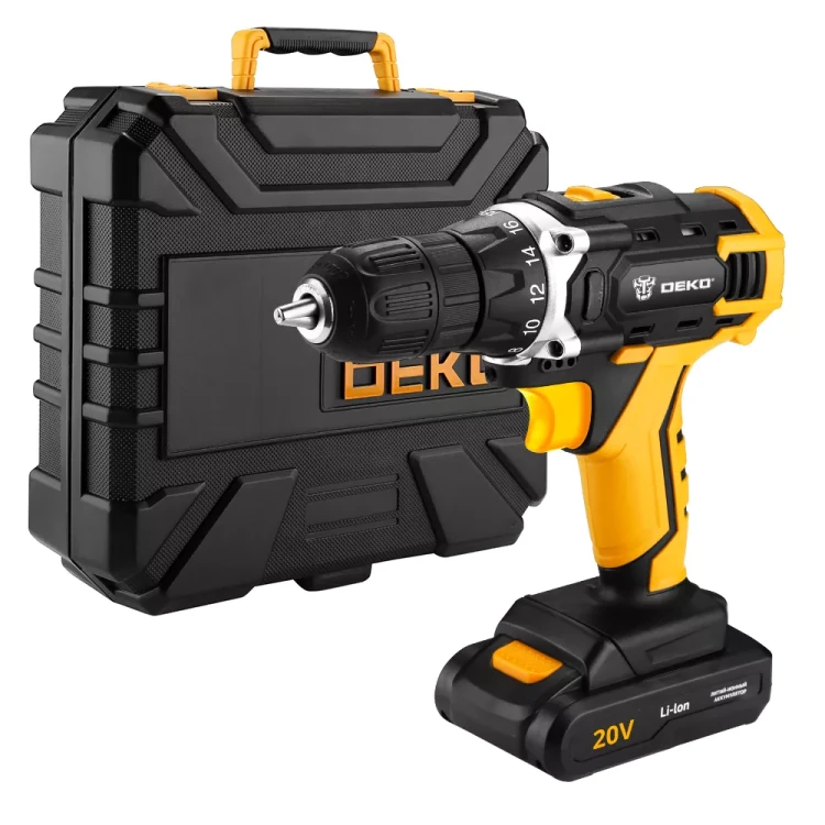 Дрель аккумуляторная DEKO DKCD20FU-Li, 063-4178 + набор 104 аксессуара купить в Ижевске