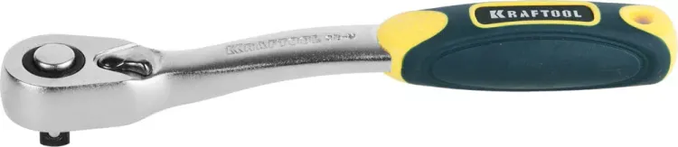 Трещотка для торцовых головок KRAFTOOL "PRO", Сr-V сталь, 72 зубца, изогнутая, 1/4" 27795-1/4_z02 купить в Ижевске