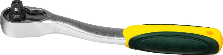 Трещотка для торцовых головок KRAFTOOL "PRO", Сr-V сталь, 72 зубца, изогнутая, 1/4" 27795-1/4_z02 купить в Ижевске