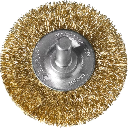 ЗУБР &quot;ПРОФЕССИОНАЛ&quot;. Щетка дисковая для дрели, витая латунированная стальная проволока 0,3мм, 50мм 3520-050_z02 купить в Ижевске