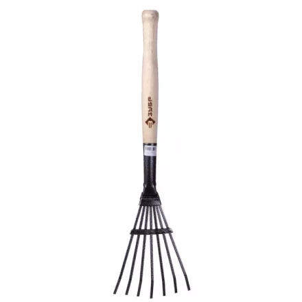 Грабельки ЗУБР садовые с деревянной ручкой, 7 плоских зубцов 4-39617 купить в Ижевске