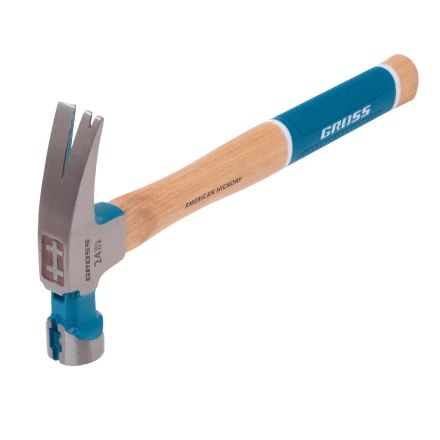 Молоток-гвоздодер, 680 г Gross 10425, угол 75, магнит, обрезиненная рукоятка AMERICAN HICKORY купить в Ижевске