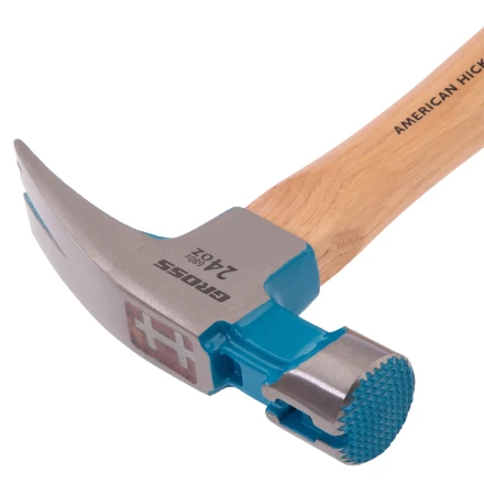 Молоток-гвоздодер, 680 г Gross 10425, угол 75, магнит, обрезиненная рукоятка AMERICAN HICKORY купить в Ижевске