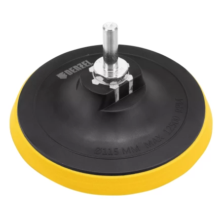 Тарелка опорная для дрели и УШМ с липучкой, 115 мм, стандартная, с адаптером c М14 на d8 Denzel 76250 купить в Ижевске