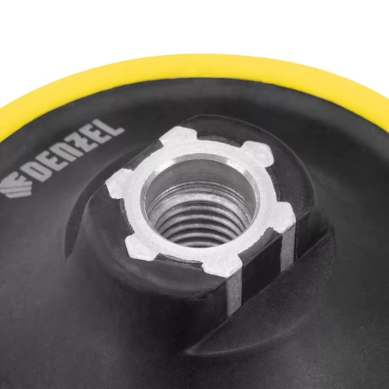 Тарелка опорная для дрели и УШМ с липучкой, 115 мм, стандартная, с адаптером c М14 на d8 Denzel 76250 купить в Ижевске