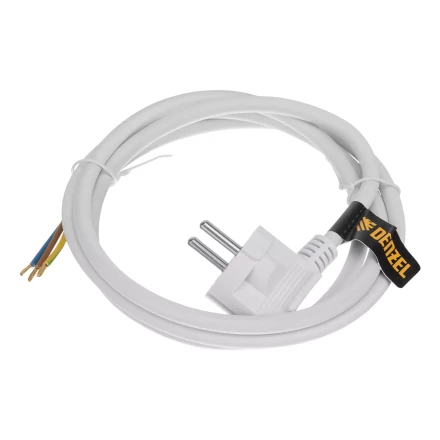 Шнур сетевой Denzel Energy Series, ПВС, 1,5 м, 3 x 1,5 мм, с неразборной вилкой, белый, 3 м, 37670 купить в Ижевске