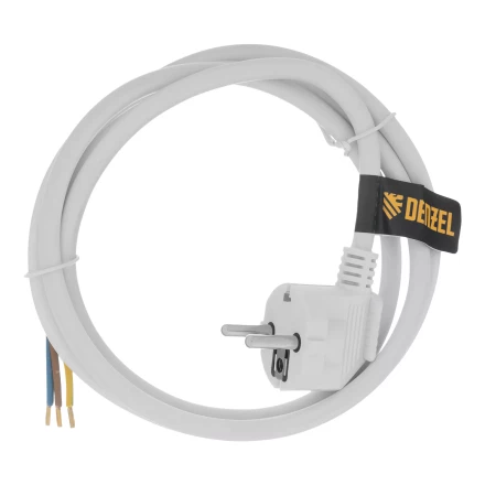 Шнур сетевой Denzel Energy Series, ПВС, 1,5 м, 3 x 1,5 мм, с неразборной вилкой, белый, 3 м, 37670 купить в Ижевске