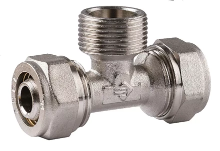 Тройник ЗУБР с наружной резьбой, цанга-штуцер, 1/2&quot;х16х2,0 мм, никель 51404-16-1/2 купить в Ижевске