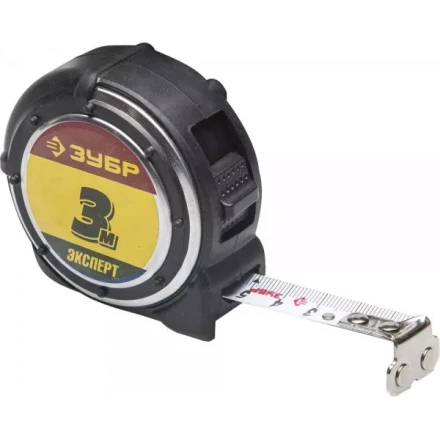 Рулетка ЗУБР &quot;ЭКСПЕРТ&quot; &quot;АНТЕЙ&quot;, металлический обрезиненный корпус, полотно с нейлоновым напылением, 3мх16мм 34053-03-16 купить в Ижевске