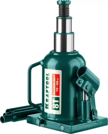 Домкрат гидравлический бутылочный &quot;Double Ram&quot;, сварной, телескопический, 8т, 170-430мм, KRAFTOOL 43463-8 43463-8 купить в Ижевске