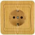 Розетка СВЕТОЗАР &quot;ГАММА&quot; с заземлением, одинарная, цвет ольха, 16А/~250В SV-54105-A купить в Ижевске