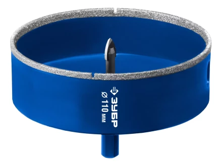 ЗУБР АГК d 110 мм (центр. сверло, трехгр. хвост, Р60), Алмазная коронка, Профессионал (29850-110) купить в Ижевске