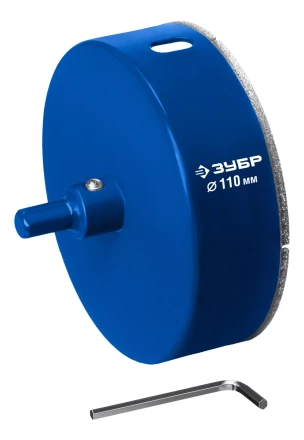 ЗУБР АГК d 110 мм (центр. сверло, трехгр. хвост, Р60), Алмазная коронка, Профессионал (29850-110) купить в Ижевске