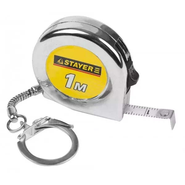 Рулетка-брелок STAYER "STANDARD" "MINI", цвет хромовый, 1мх6мм 34140-1_z01 купить в Ижевске