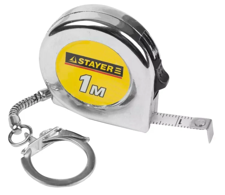 Рулетка-брелок STAYER "STANDARD" "MINI", цвет хромовый, 1мх6мм 34140-1_z01 купить в Ижевске