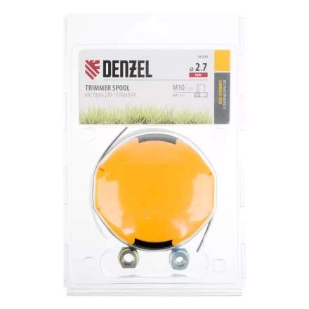 Катушка  триммер. полуавтомат. легкая заправка гайка М10 М10 М8, лев. шаг 1,0  1,25мм// Denzel 96390 купить в Ижевске