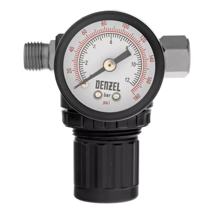 Регулятор давления с манометром Denzel R1500, 12 бар, 1/4&quot;, 57491 купить в Ижевске