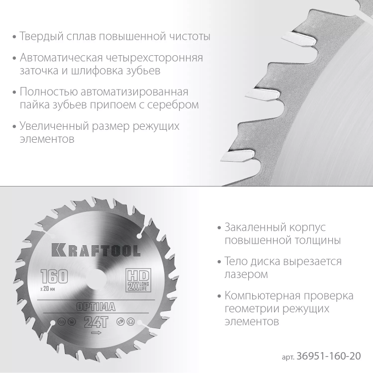 Диск пильный OPTIMA, повышенный ресурс 36951-160-20 купить в Ижевске