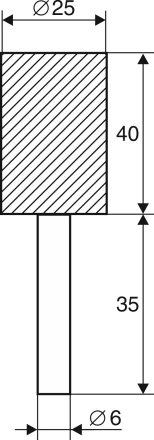Шарошка абразивная Цилиндр 25х40х6 мм 21654 купить в Ижевске